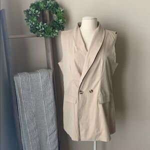 SHEIN Curve khaki long line vest